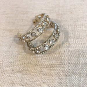 Rhinestone half hoop earrings